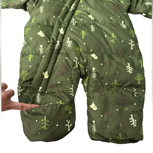 Columbia Baby One Piece Down Snowsuit Green Hooded Insulated Winter Bunting 6M - Picture 5 of 8